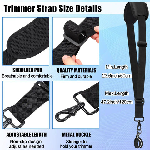 Detailed view of Two Pack Black Comfort Padded Double Shoulder Strap Belt, adjustable with metal buckle and made from nylon.