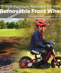 Electric Dirt Bike For Kids 3 To 6, 170W Mini Moto With Lightweight Aluminum Frame, 24V Detachable Battery, Dual Power Modes, 12 Inch Knobby Tires, Rugged Outdoor Fun For Backyard Adventures And Neighborhood Treks, child riding on grass