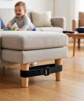 Couch Sectional Connectors Set Of 30 Pieces With Hook And Loop Straps securing sofa leg, no drill fasteners visible