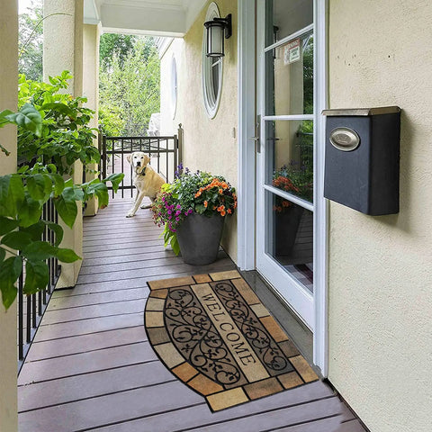 Heavy Duty Entrance Door Mat 24 By 36 Inch Large Entryway Doormat Non Slip Rubber Back Low Profile for Front Porch Outdoors