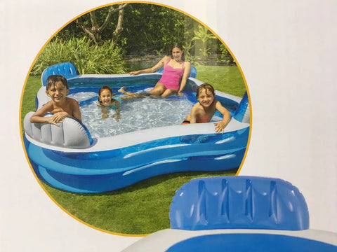 Family Inflatable Pool With Built In Seats Large 90 By 90 Inch Big Splash Center For All Ages Backyard Fun Thick Durable Kiddie Pool For Summer Parties 262 Gallon Water Capacity