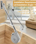 Soft Close Lid Stay Hinges For Upward Top Opening Flap Doors And Wooden Boxes 105 Degree Open Installed on Wooden Chest