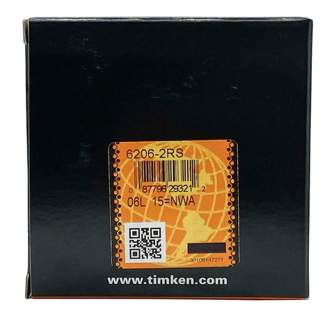 Black box with label reading '6206-2RS' for 6206 2RS Double Rubber Seal Ball Bearings Two Pack 30x62x16mm Pre Lubricated Deep Groove Radial Bearings