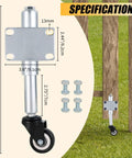 2 Inch Spring Loaded Gate Wheels Heavy Duty Swivel Caster With Retractable Casters attached to a wooden gate