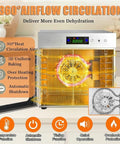 Big Capacity Food Dehydrator And Freeze Dryer Machine Featuring Stainless Steel Trays for efficient 360° airflow and even dehydration.