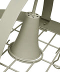Close-up of grid frame detail on Oil Rubbed Bronze Two Light Kitchen Pot Rack With Downlights, heavy-duty steel frame.