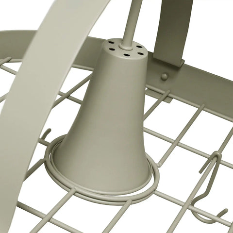 Close-up of grid frame detail on Oil Rubbed Bronze Two Light Kitchen Pot Rack With Downlights, heavy-duty steel frame.