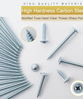 Top Shelf Number Eight Modified Truss Head Wood Screws Assortment Kit featuring 132 pieces of high hardness carbon steel screws.