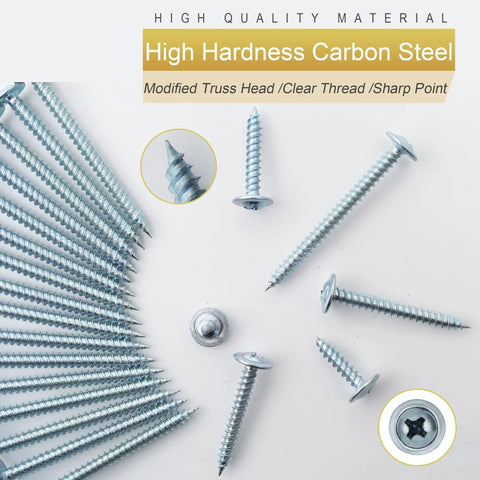 Top Shelf Number Eight Modified Truss Head Wood Screws Assortment Kit featuring 132 pieces of high hardness carbon steel screws.