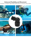 Four divers using Diving Regulator Adapter For Second Stage Connector With 110 Degree Swivel Hose for secure air flow underwater.