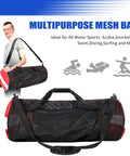 Oversized Mesh Duffle Bag For Diving And Beach Gear, Monster 100L Capacity, with padded removable shoulder strap and wrap handle