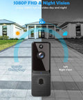 Wireless Doorbell Camera With Two Way Audio And Night Vision For Indoor Outdoor Use, displayed with HD and night vision features