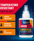 All Purpose Super Glue 25g Quick Drying Clear Adhesive For Metal Plastic Wood Ceramic Glass Repairs with resistance features in image