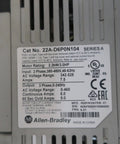 PowerFlex 4 VFD Motor Drive For 3HP 460V AC Systems, 0-460V Output, 48-63 Hz Input, label with specifications
