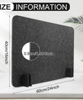 10 Pack Freestanding Desk Dividers with Sturdy Feet, 16 X 24 Inch Privacy Panels shown with size information.