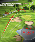 Illustration of Captain Air Golf Rangefinder With Slope And GPS Distances showing slope adjustments and target on golf course.