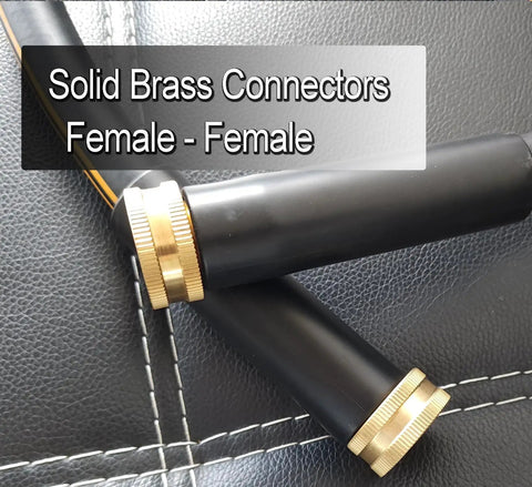Heavy Duty Garden Hose 5 Ft 5/8 Inch Female To Female Connector Black Water Hose With Short Leader Connection