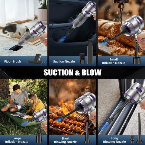 Cordless Car Vacuum Cleaner With 22000 Pa High Power Suction 4 In 1 Multi Function Handheld Vacuum Blower Duster And Pump used in various tasks