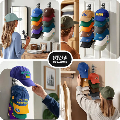 Solid 2 Pack Hat Organizer For Baseball Caps And Dad Hats Holds Up To 20 Fits Without Crushing Your Gear Clever Spaced Design Keeps Your Collection Fresh Hassle Free Screw Or Tape Mount For Closets And Game Rooms