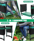 Garden Kneeler And Seat With Extra Wide Soft Kneeling Pad And Large Tool Pouches, Heavy Duty Foldable Garden Stool