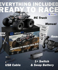 Amphibious Remote Control Car With All Terrain Four Wheel Drive Monster RC Truck Waterproof Vehicle For Pool And Mud 1 To 18 Scale