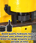 Round 16mm Hole Punch Die Set for CH70 Hydraulic Punch Digger Tool Machine installed on steel