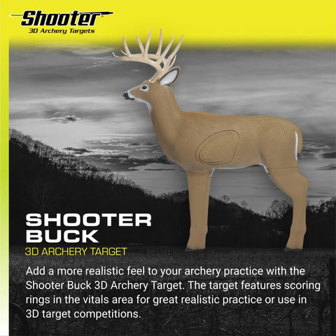 Buck 3D Archery Target With Replaceable Insert, Weather Resistant Heavy Duty Foam, 48 Inch Tall For Realistic Practice displayed in field