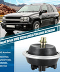 4WD front differential vacuum actuator, close-up view, black plastic housing with metal shaft, automotive part