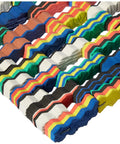 Colorful Recycled Foam Flip Flop Door Mat Multicolor 20 Inch By 48 Inch Handmade Front Door Mat Adds Fun Vibe Easy To Clean Durable And One Of A Kind For Any Entrance showing close-up of zigzag pattern.