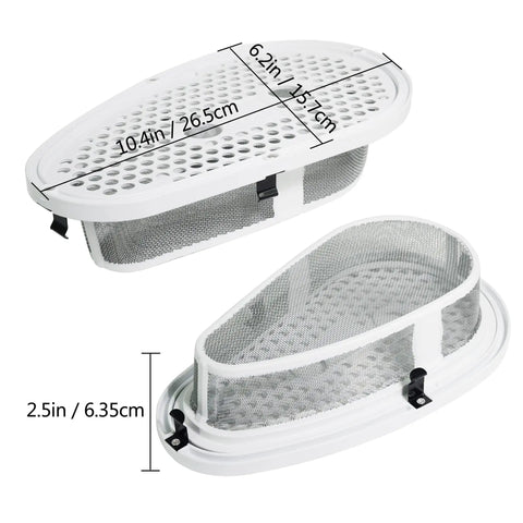 Dimensions of upgraded dryer lint screen with case cover for Whirlpool and Kenmore dryers, compatible with multiple models.