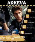 ARKEVA black nitrile disposable gloves, 9 mil, large size, latex-free, powder-free, raised diamond texture