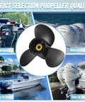 Aluminum Propeller For Suzuki Outboard Engines Ten And One Quarter Inch Diameter Eleven Inch Pitch Three Blade Right Hand