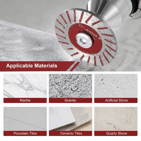 10 Piece Angle Grinder Diamond Saw Blades Set For Top Shelf Cutting On Granite Concrete Tile And Porcelain cutting various stone materials.