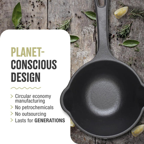 0.5-Quart Cast Iron Saucepan With Flaxseed Oil Seasoning, Go-To Small Melting Pot For Sauteing And Pouring, eco-friendly design