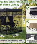 Double Sun Lounger Mosquito Net With Zipper Roof For Canopy Chairs set up on grass showcasing frameless black bug beater netting.