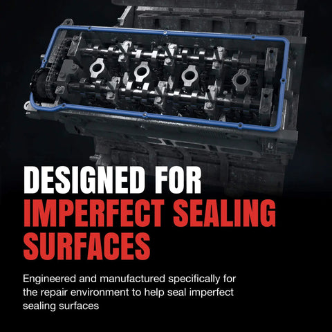 Ford F-150 Engine Valve Cover Gasket Set, Leak-Proof OEM-Style Kit For V6 And V8 Engines, Easy Install, Durable Seal, Replaces Worn Gaskets, Helps Prevent Oil Leaks And Keeps Your Ride Quiet. blue gasket on engine head