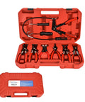 Betool 9pc hose clamp pliers set in red case with long-reach swivel jaw and flat-band pliers