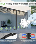 Heavy Duty 16x7 Ft Magnetic Garage Door Screen With Weighted Bottom For Two Car Garage, Fiberglass Mesh Keeps Pests Out