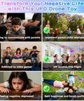 Hand Operated UFO Drone For Kids Aerial Flying Ball With Gesture Control And 360 Flip Easy Throw And Launch For Indoor And Outdoor Fun Ideal Gift For Ages 6 And Up Purple shown improving child interactions and mood