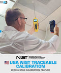 Person using Four Gas Monitor With Color Display And USA NIST Calibration Certificate For O2 CO H2S And LEL Detection Data Logging Worksite Ready Build With Anti Slip Grip