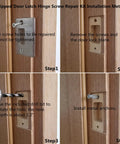 DIY Door Repair Kit For Stripped Hinge And Damaged Screws Reinforcement Jamb Hardware To Fix Wobbly Doors Black Finish install steps