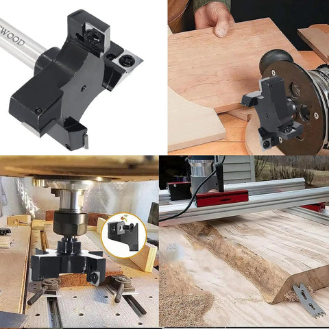 Top Shelf 1/2 Inch Shank Slab Flattening Router Bit With Massive 3 Inch Cutter And Reversible Carbide Inserts For CNC Spoilboard Surfacing Plus Zero Hassle Wood Planing Jobs in action, showing precise wood cutting.