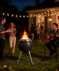 Smokeless Outdoor Fire Pit For Backyards And Patios 19.6 Inch Solo Bonfire Pit With Removable Ash Pan at a cozy night gathering