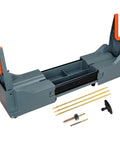 Portable Gun Cleaning Stand For Rifles And Shotguns Lightweight Collapsible Range Bench with accessories shown