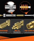 60W Soldering Iron Pro Grade Heat Set Insert Tip Kit components including inserts, tips, connecting rods, and high-quality brass design.