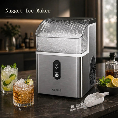 Nugget Ice Maker Countertop With 35 Lbs Per Day Fast Ice In 7 Minutes Soft Chewable Pebble Ice For Home Kitchen Bar Office Self Cleaning
