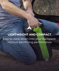 Person packing 20 Degree Mummy Sleeping Bag For Camping Backpacking And Hiking Ultralight Warm Cozy With Hood Draft Tube Vaulted Footbox