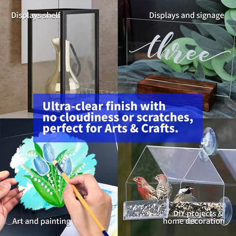 Two Pack One Eighth Inch Thick Plexiglass Sheets 36 Inch By 24 Inch Clear PET Plastic For Arts Crafts Signs DIY Home Wedding Festival Office Projects