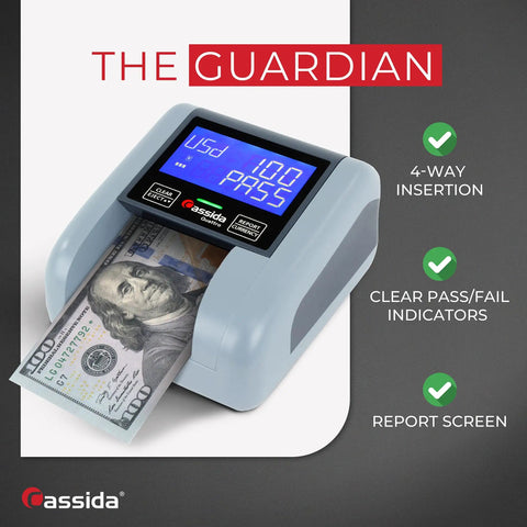 Fast Automatic Currency Counter And Counterfeit Detector With UV MG IR Sensors All Orientation Feeding Rechargeable Battery Pass Fail Detection 3.5 Inch Display High Accuracy And Low False Reject Rate with dollar bill insertion