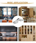 8 Pack Hidden Cabinet Hinges Surface Mount 4 Inch Stainless Concealed Cupboard Hinges High Strength Nickel Plated Steel Includes 64 Mounting Screws Easy Install For Home Renovation shown with various applications in home settings.